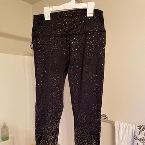 Curves N Combatboots Gold Shimmer ombre leggings-L